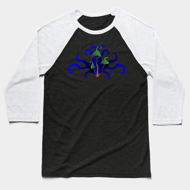 Trippy magic mushrooms Baseball T-Shirt by QuickSilverfish